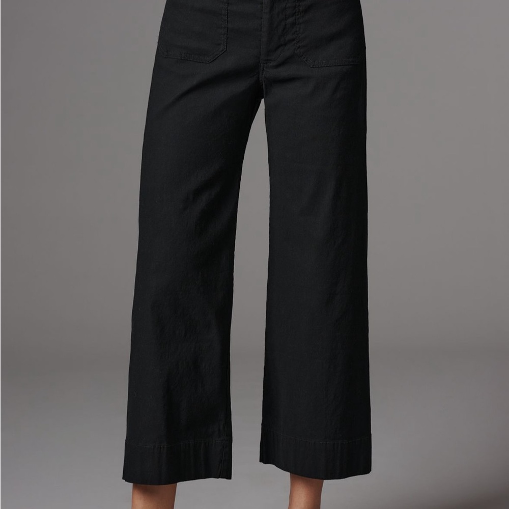 Anthropologie Colette Black Cropped Wide-Leg Pants, size 24